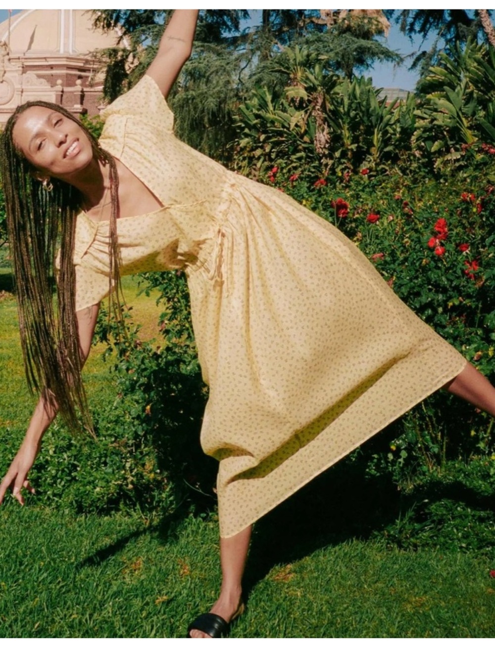 Christy Dawn The Dawn Dress In Golden Pollinator Midi Lightweight Cottagecore - Picture 3 of 9